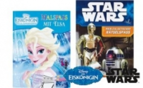 Die Eiskönigin und Star Wars Mal- und Stickerbücher 1.99 €