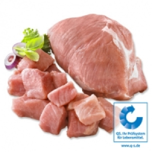 Frischer Gourmet Schweinebraten oder Schweinegulasch aus dem Schinken,