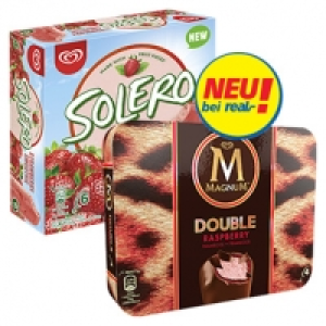 Langnese Magnum Double Himbeere 4er oder Solero Strawberry 6er jede 3