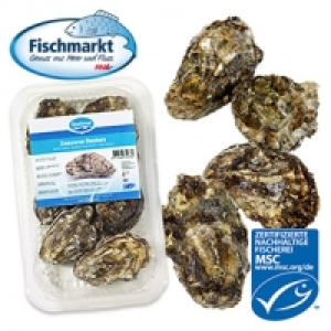 Felsenaustern mit Setzlingen aus einer MSC-zertifizierten Fischerei, A