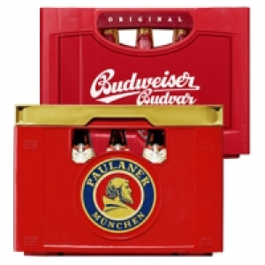 Paulaner Weissbier versch. Sorten, Alkoholfrei oder Budweiser 20 x 0,5