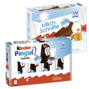 Kinder Pingui 8 x 30 g = 240 g oder Milchschnitte 10 x 28 g = 280 g, j 1.79 €