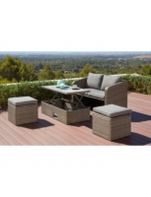 Gartenmöbelset Lagos, 10-tgl., 2er-Sofa, 2 Hocker, Tisch 111x57 cm, Po 399.99 €