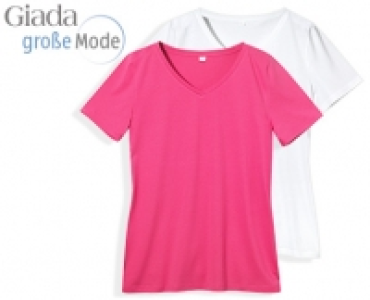 Giada Basic-Shirts, gro&szlig;e Mode, 2 St&uuml;ck