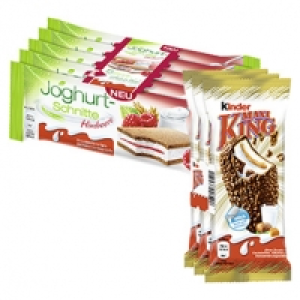 Kinder Maxi King 3 x 35 g = 105 g oder Joghurt-Schnitte 5 x 28 g = 140 0.99 €