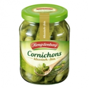 Hengstenberg Cornichons, jedes 370-ml-Glas/190 g Abtropfgewicht