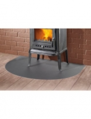 Stahlbodenplatte Segmentbogen, 100 x 120 cm,schwarz, zum Funkenschutz,