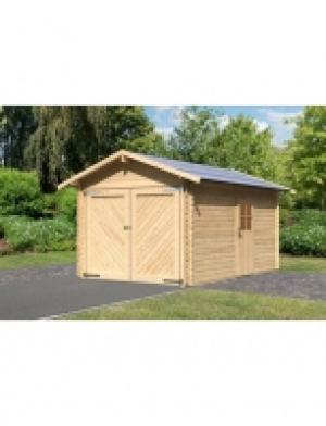 Einzel-Garage Blockbohlen 1, natur (BxT: 280x430 cm)