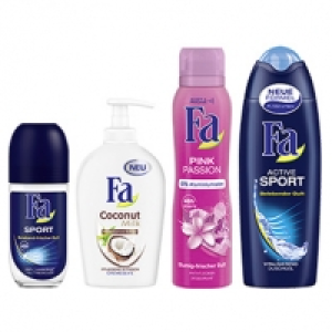 Fa Dusche, Deo Spray, Roll on oder fl&uuml;ssige Seife versch. Sorten, jede 0.77&nbsp;&euro;