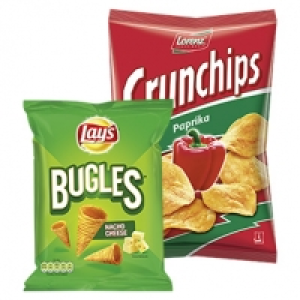Crunchips, Lorenz Erdnuß Locken oder Lay´s Bugles Maishörnchen versch.