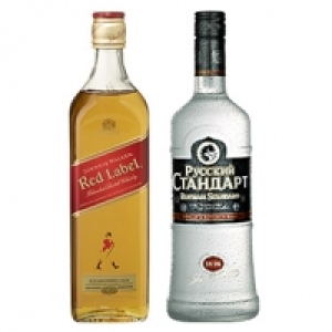 Johnnie Walker Red Label oder Russian Standard Vodka 40/40 % Vol., jed