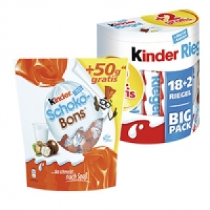 Duplo, Kinderriegel 18er + 2 gratis oder Kinder Schoko Bons 300 g + 50