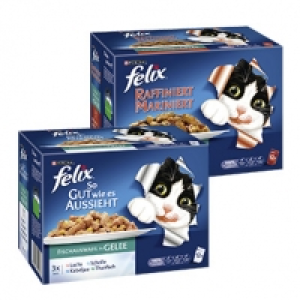 felix Katzen-Nassnahrung versch. Sorten, jede 12 x 100 g = 1200-g-Pack