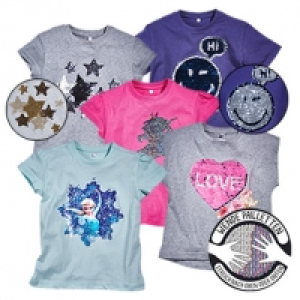 Kinder T-Shirts mit wendbaren Pailletten, Gr&ouml;&szlig;e: 92 - 164, je