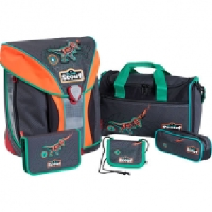 Scout Schulranzen-Set Neon Dino, 5-teilig