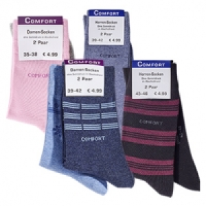 Damen- oder Herren-Socken uni oder gemustert, Komfortbund, da ohne Gum 3.99 €