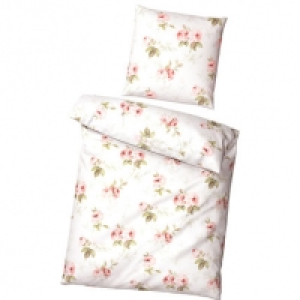 Estella Jerseybettw&auml;sche Rosen, wei&szlig;/rosa