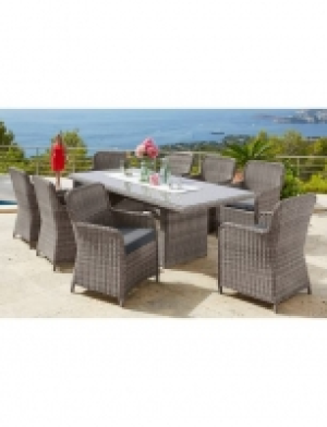 Gartenmöbelset Kapstadt, 17-tgl., 8 Sessel, Tisch 230x100 cm, Polyratt 999.99 €