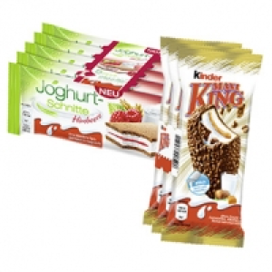 Real  Kinder Maxi King 3 x 35 g = 105 g oder Joghurt-Schnitte 5 x 28 g = 140