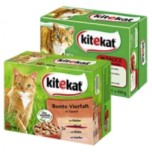 Real  Kitekat Katzen-Nassnahrung versch. Sorten, jede 12 x 100 g = 1200-g-Mu