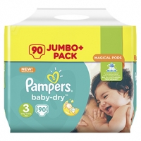 Real  Pampers Windeln baby-dry, active-fit, versch. Sorten, jede Jumbo+ Pack