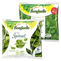 Real  Bonduelle Junger Spinat oder Feldsalat 100 g oder Rucola Salat 75 g, j