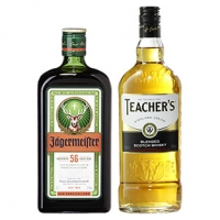 Real  Jägermeister oder Teacher`s Old Scotch Whisky 35/40 % Vol., jede 0,7-l