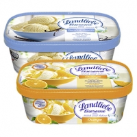 Real  Landliebe Eis Vanille oder Orange jede 750-ml-Packung und weitere Sor