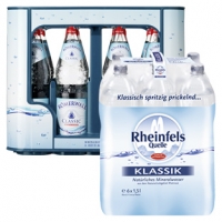 Real  Rheinfels 6 x 1,5 Liter oder Römerwall Mineralwasser 12 x 0,7 Liter ve