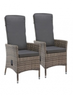 Gartenstuhl Granada, (2er Set), Polyrattan, verstellbar, inkl. Auflage 199.98 €