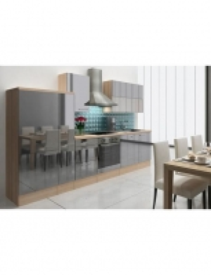 Küchenzeile mit E-Geräten Lea, Breite 310 cm, Korpus Akazie - Set 2