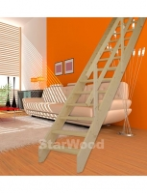 Raumspartreppe Korfu, offene Stufen, gerade, Holzgel&auml;nder rechts 379.99&nbsp;&euro;