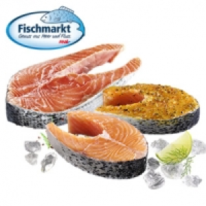 Lachssteaks natur oder grillfertig mariniert aus Aquakultur, Nordostat 1.29 €