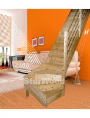 Raumspartreppe Korfu, geschl. Stufen, 1/4 rechts gewendelt, Holz-Edels 799.99 €