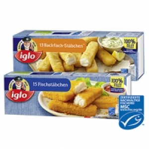 Real  Iglo Fischstäbchen 450 g oder Backfisch-Stäbchen 364 g, gefroren, jede