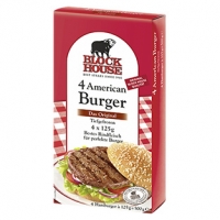 Real  Block House American Burger gefroren, jede 4 x 125 g = 500-g-Packung