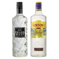 Real  Gordon`s London Dry Gin oder Three Sixty Vodka 37,5/38/28/36 % Vol., j
