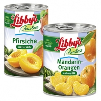 Real  Libbys natursüß Mandarinen Orangen oder natursüß Pfirsiche versch. So