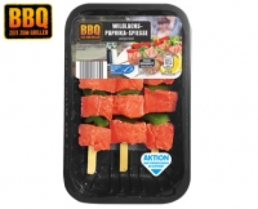 BBQ Wildlachs-Paprika-Spieße