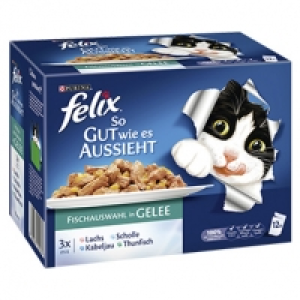 felix Katzen-Nassnahrung versch. Sorten, jede 12 x 100 g = 1200-g-Pack 2.99&nbsp;&euro;