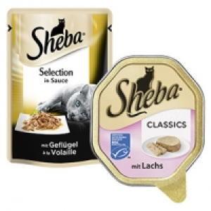 Sheba Katzen-Nassnahrung versch. Sorten, jede 85-g-Schale/Frischebeute 0.35 €