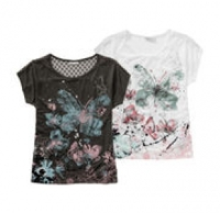 Damen-T-Shirt mit Spitzeneinsatz 9.99 €