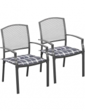 Gartenstuhl Toulouse, (2er Set), Stahl, stapelbar, inkl. Auflage