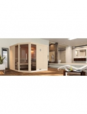 Sauna Brevik 2, 238/188/199 cm, 45 mm, 7,5-KW-Bio-Kombiofen