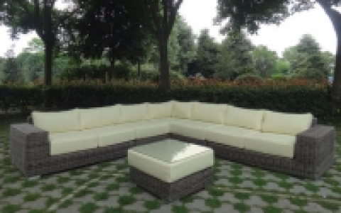 Baidani Rundrattan Garten Lounge Sensation Select, Creme