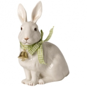 Villeroy & Boch Easter Decoration Hase gro&szlig; sitzend mit Gl&ouml;ckchen