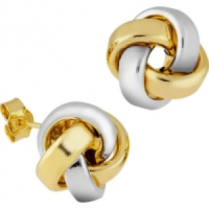 Bella d&acute;Oro Damen Ohrstecker, 375er Gelb-/Wei&szlig;gold