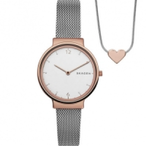 Skagen Geschenk-Set Uhr Ancher mit Kette SKW1086 Zoll