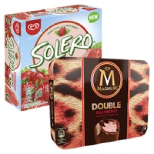 Langnese Magnum Double Himbeere 4er oder Solero Strawberry 6er, jede 3 1.99&nbsp;&euro;