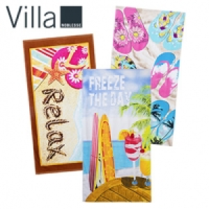 VeloursStrandtuch versch. Dessins, 100 % Baumwolle, 75 x 150 cm, je